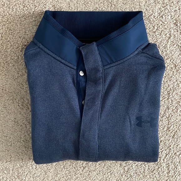 Under Armour Other - Under Armour/UA ColdGear® blue knitted golf pullover, size M